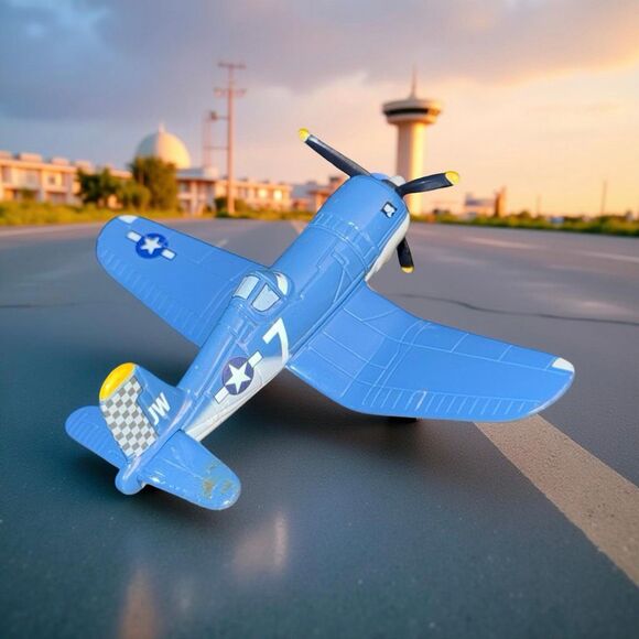 Disney Pixar Planes #7 Skipper Riley Die Cast Airplane Toy Aircraft A40 - Picture 3 of 9